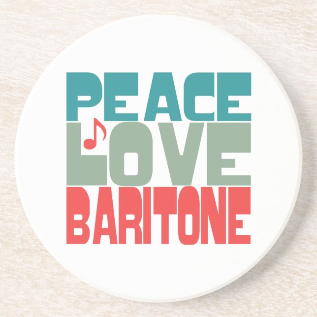 Peace Love Baritone Coaster (Front)