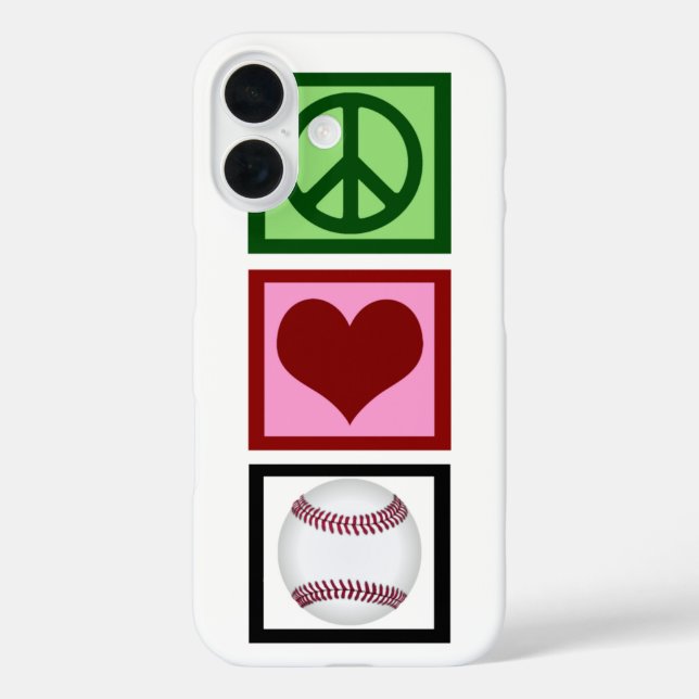 Peace Love Baseball Case-Mate iPhone Case (Back)