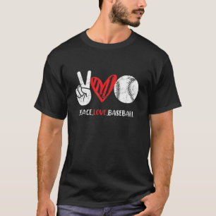 Peace Love Baseball T-Shirt