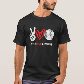 Peace Love Baseball T-Shirt