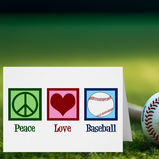 Peace Love Baseball Team Holiday Card (Creator Uploaded)