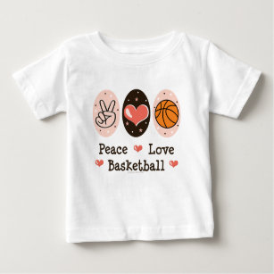 Peace Love Basketball Baby T-shirt