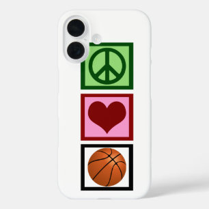 Peace Love Basketball iPhone 16 Case