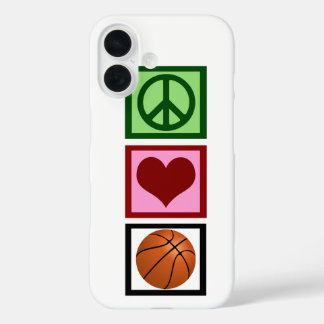 Peace Love Basketball iPhone 16 Case
