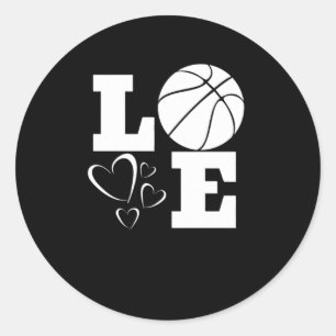 Peace Love Basketball Classic Round Sticker