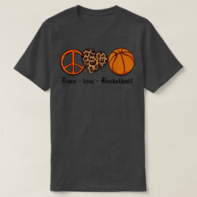 Peace Love Basketball Cute Design for Women  T-Shirt (Design Front)