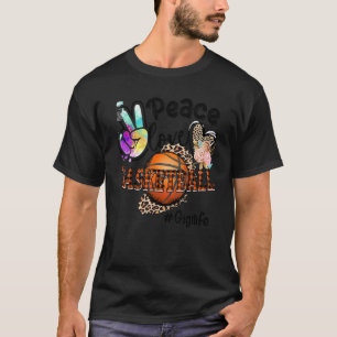 Peace Love Basketball Gigi Life Mum Grandma Leopar T-Shirt