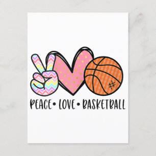 Peace Love Basketball Heart for Women Teens Tween  Enclosure Card