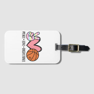 Peace Love Basketball Heart for Women Teens Tween  Luggage Tag