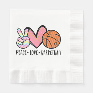Peace Love Basketball Heart for Women Teens Tween  Napkin