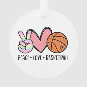 Peace Love Basketball Heart for Women Teens Tween Ornament