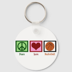 Peace Love Basketball Key Ring