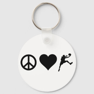 Peace Love Basketball Key Ring