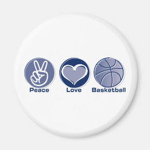 Peace Love Basketball Magnet