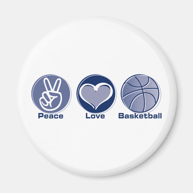 Peace Love Basketball Magnet (Front)