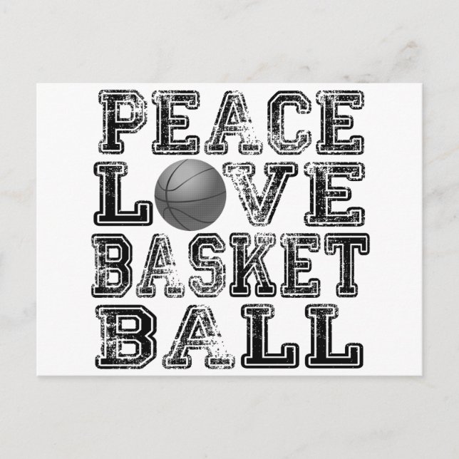 Peace, Love, Basketball Postcard (Front)