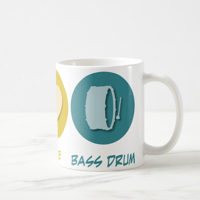 Peace Love Bass Drum Coffee Mug (Right)