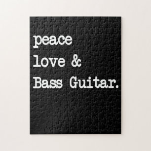 Peace Love & Bass Guitar Musician Guitaris Jigsaw Puzzle