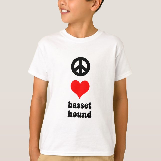 Peace love Basset Hound T-Shirt (Front)