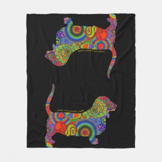 "Peace Love & Basset Hounds" Pop Art Blanket