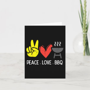 Peace Love Bbq Retro Byrbecue Meat Grilling Men Wo Card