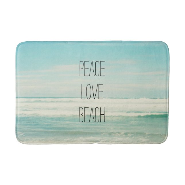Peace Love Beach Bath Mat (Front)