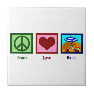 Peace Love Beach Ceramic Tile