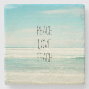 Peace Love Beach Stone Coaster