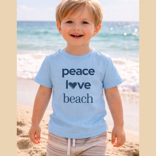 Peace Love Beach - Sun Fun Motivational Graphic Baby T-Shirt