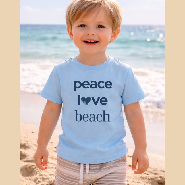 Peace Love Beach - Sun Fun Motivational Graphic Baby T-Shirt (Creator Uploaded)