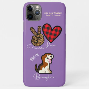 Peace Love Beagle Plaid Cute Dog Lover iPhone 11 Pro Max Case
