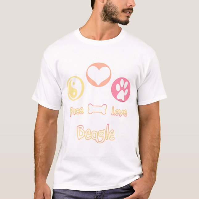 Peace Love Beagle T-Shirt (Front)