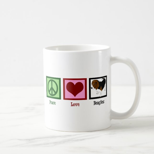 Peace Love Beagles Coffee Mug (Right)