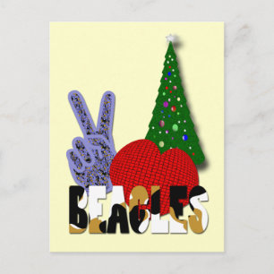 Peace Love Beagles Holiday Postcard