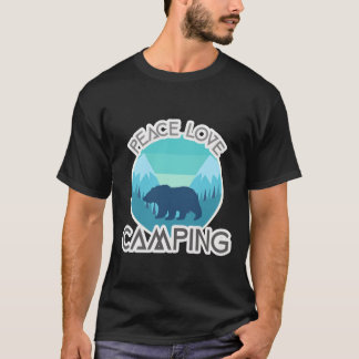 Peace love Bear Camping girl T-Shirt