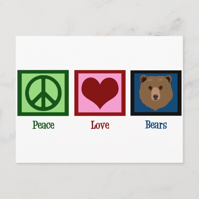 Peace Love Bears Postcard (Front)