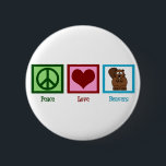 Peace Love Beavers 6 Cm Round Badge<br><div class="desc">A peace sign,  heart,  and a cute beaver on a pretty Peace Love Beavers gift.</div>