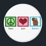 Peace Love Beavers Magnet<br><div class="desc">A peace sign,  heart,  and a cute beaver on a pretty Peace Love Beavers gift.</div>