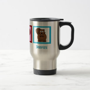 Peace Love Beavers Travel Mug