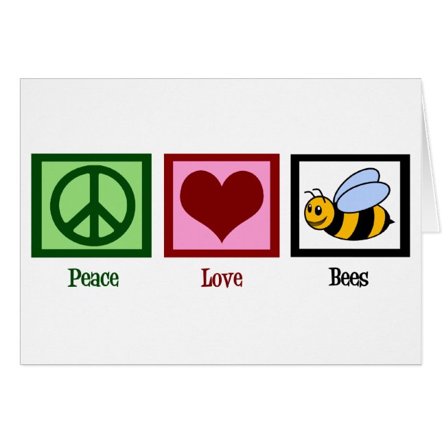 Peace Love Bees Card (Front Horizontal)
