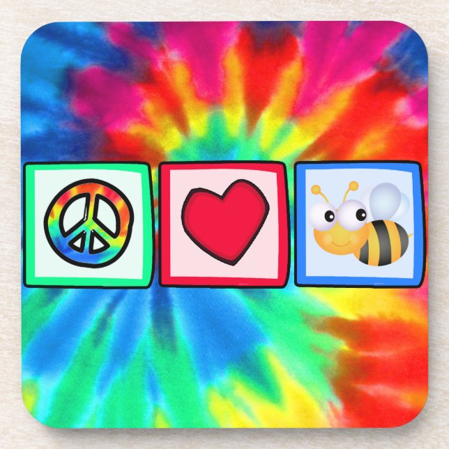 Peace, Love, Bees Coaster (Front)