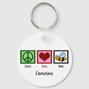 Peace Love Bees Key Ring