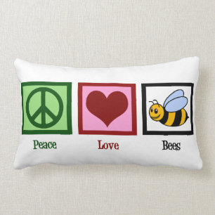 Peace Love Bees Lumbar Cushion