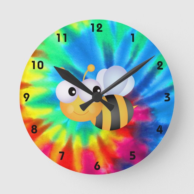 Peace, Love, Bees Round Clock (Front)