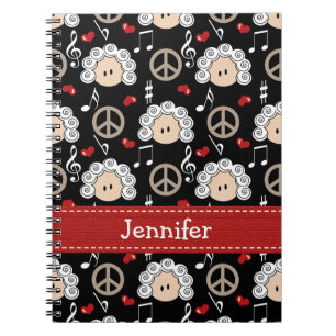 Peace Love Beethoven Spiral Notebook Journal