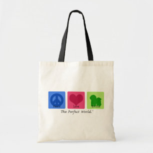 Peace Love Bichon Tote Bag