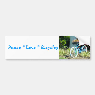 Peace Love Bicycles Bumper Sticker