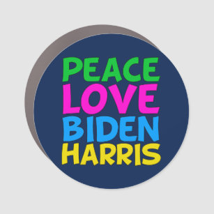 Peace Love Biden Harris Car Magnet