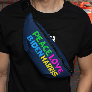 Peace Love Biden Harris Cute 2024 Election Bum Bags