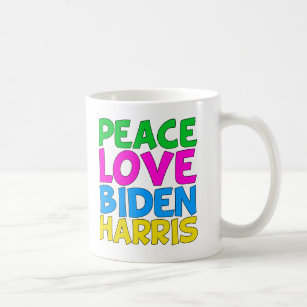 Peace Love Biden Harris Cute 2024 Election Coffee Mug